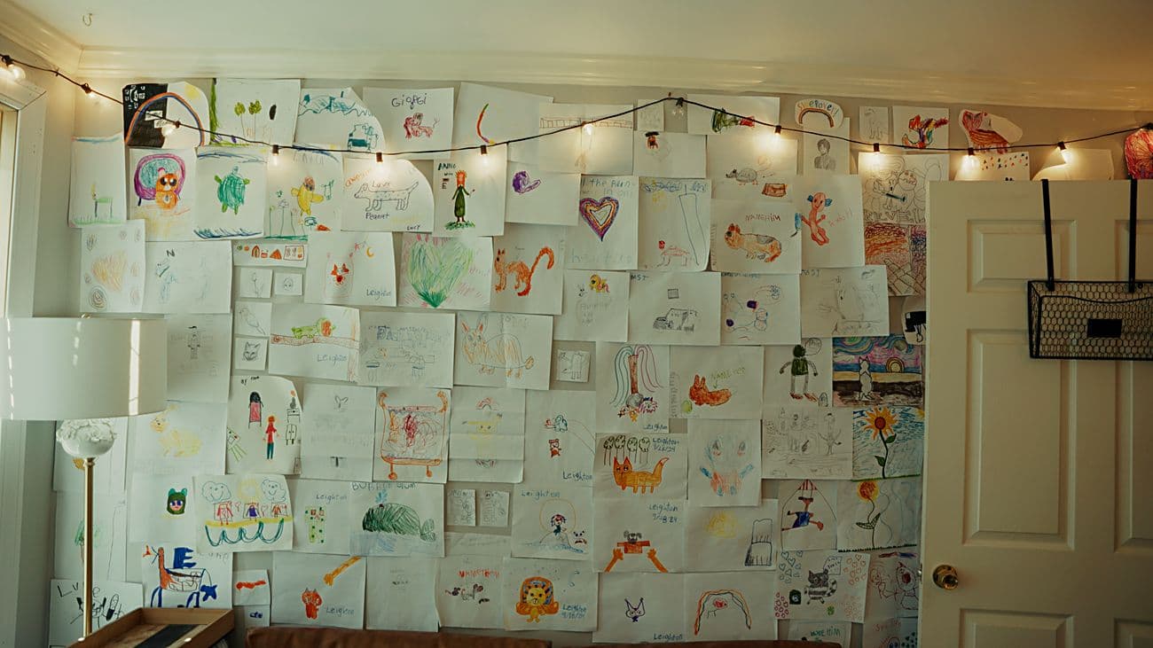 The client drawing wall at the Nashville center